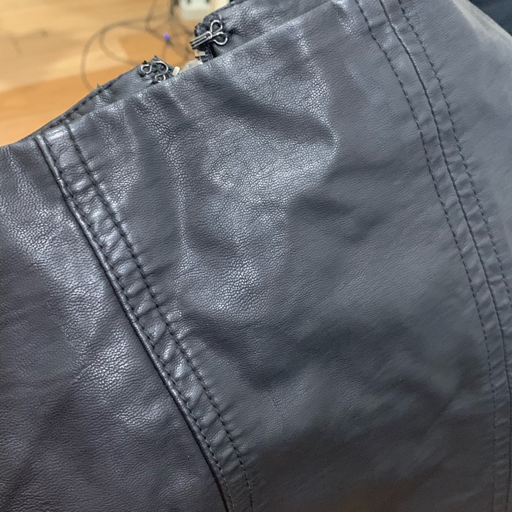 Free People leather mini skirt, worn once - Picture 4 of 4